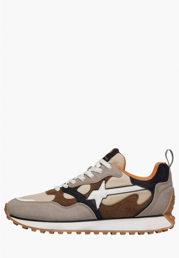 W6yz Sneakers in suede e tessuto tecnico Tortora -LOOP-M