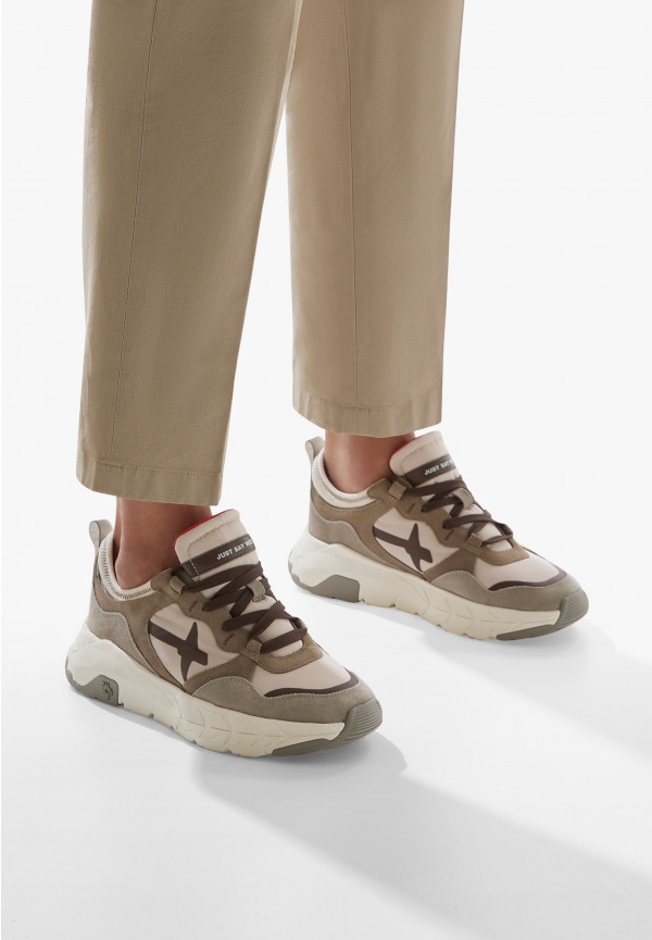 W6yz Sneakers In Suede E Tessuto Tecnico Tortora -NEXT-M