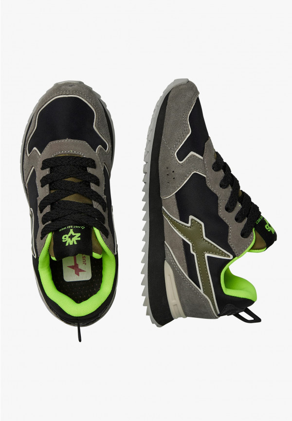 W6yz Sneakers In Tessuto Tecnico E Suede Antracite -JET-J