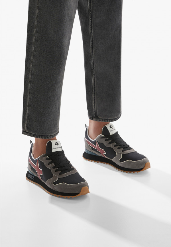 W6yz Sneakers In Tessuto Tecnico E Suede Antracite -JET-M