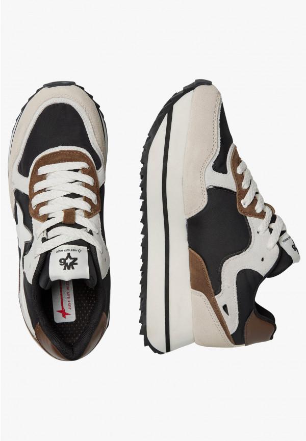 W6yz Sneakers In Tessuto Tecnico E Suede Beige-Nero -DEVA W