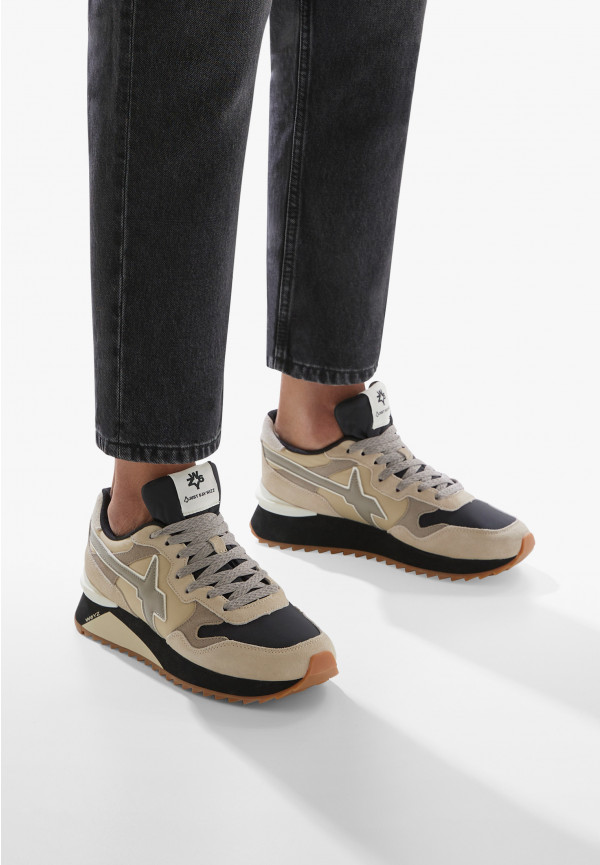 W6yz Sneakers In Tessuto Tecnico E Suede Beige -YAK-M