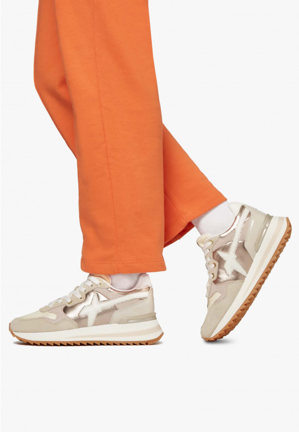 W6yz Sneakers In Tessuto Tecnico E Suede Beige -YAK-W