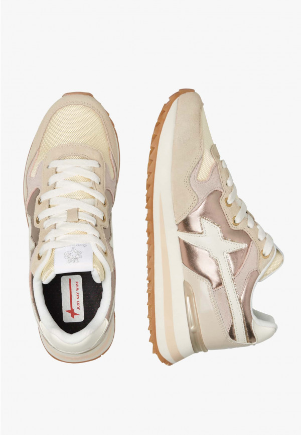 W6yz Sneakers In Tessuto Tecnico E Suede Beige -YAK-W