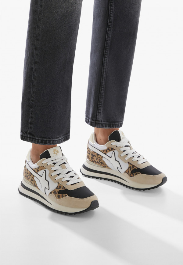 W6yz Sneakers In Tessuto Tecnico E Suede Bianco-Grigio -YAK-W