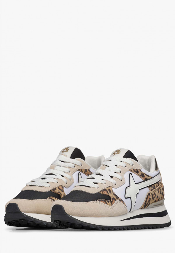 W6yz Sneakers In Tessuto Tecnico E Suede Bianco-Grigio -YAK-W