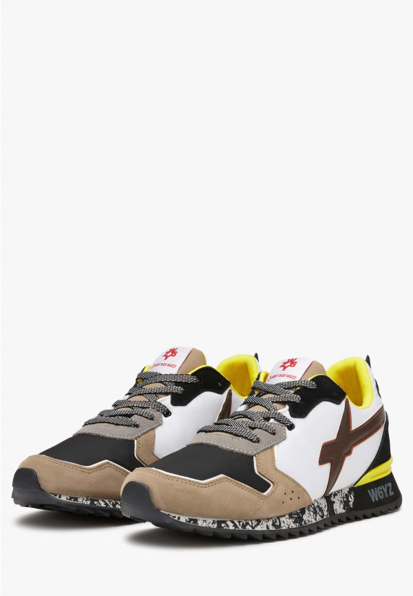 W6yz Sneakers In Tessuto Tecnico E Suede Bianco-Grigio -JET-M