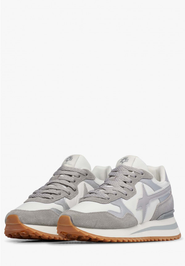 W6yz Sneakers In Tessuto Tecnico E Suede Bianco-Grigio -YAK-W
