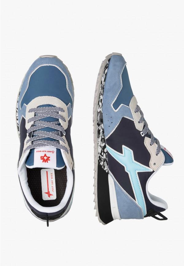 W6yz Sneakers In Tessuto Tecnico E Suede Celeste -JET-M
