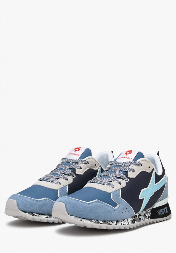 W6yz Sneakers In Tessuto Tecnico E Suede Celeste -JET-M