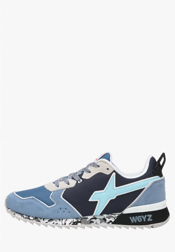 W6yz Sneakers in tessuto tecnico e suede Celeste -JET-M