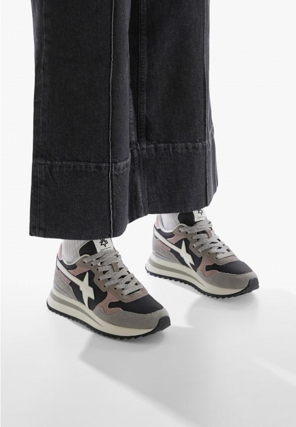 W6yz Sneakers In Tessuto Tecnico E Suede Grigio -YAK-W