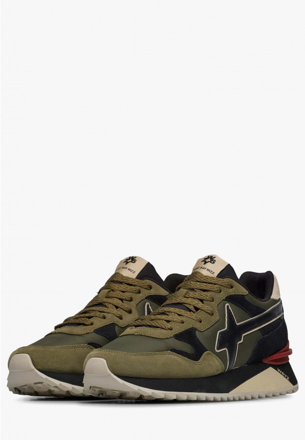 W6yz Sneakers In Tessuto Tecnico E Suede Militare -YAK-M
