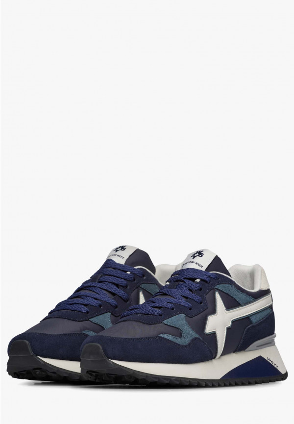 W6yz Sneakers In Tessuto Tecnico E Suede Navy -YAK-M