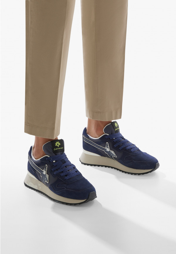 W6yz Sneakers In Tessuto Tecnico E Suede Navy -YAK-M