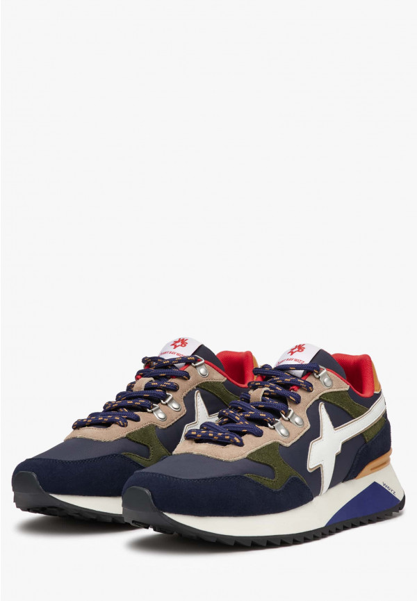 W6yz Sneakers In Tessuto Tecnico E Suede Navy -YAK-M