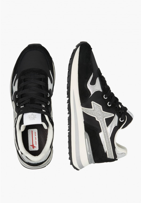 W6yz Sneakers In Tessuto Tecnico E Suede Nero-Argento -YAK-W