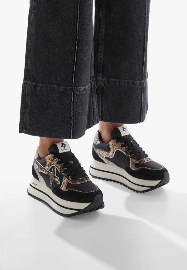 W6yz Sneakers In Tessuto Tecnico E Suede Nero -DEVA W