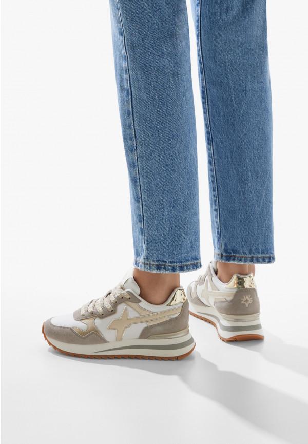 W6yz Sneakers In Tessuto Tecnico E Suede Platino -YAK-W