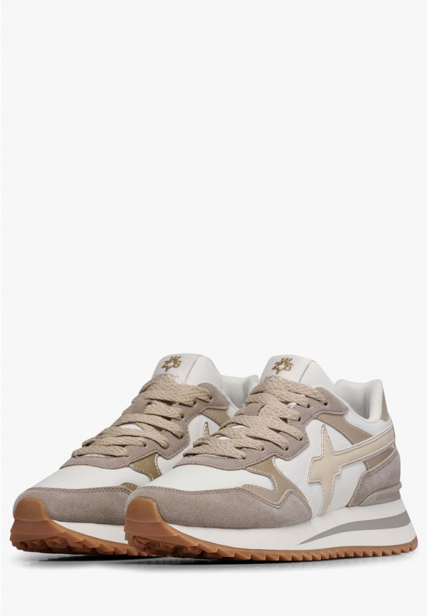 W6yz Sneakers In Tessuto Tecnico E Suede Platino -YAK-W