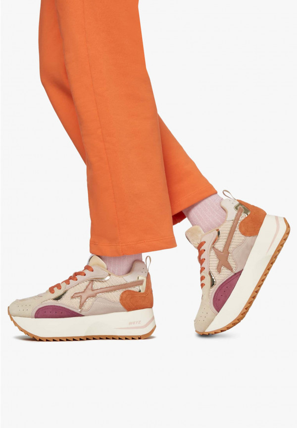 W6yz Sneakers In Tessuto Tecnico E Suede Rosa -ANNY W