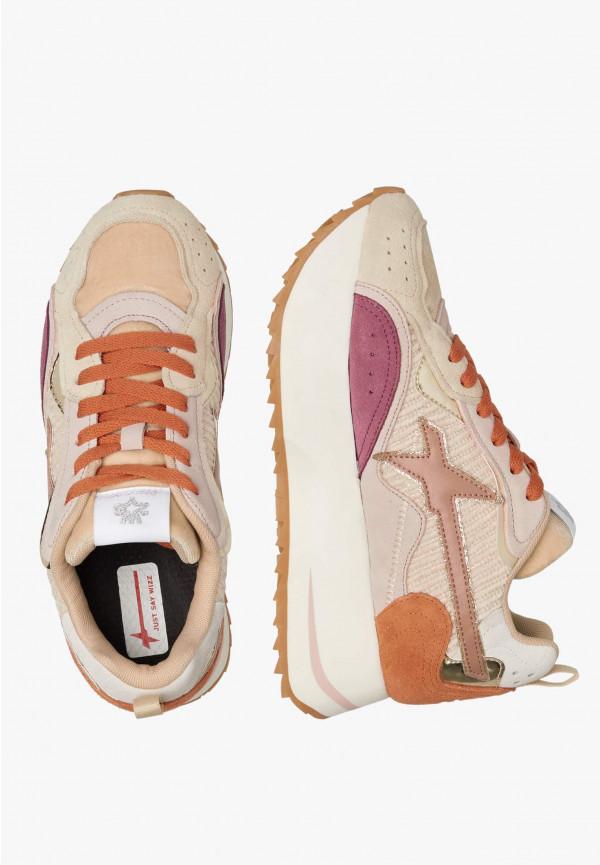 W6yz Sneakers In Tessuto Tecnico E Suede Rosa -ANNY W