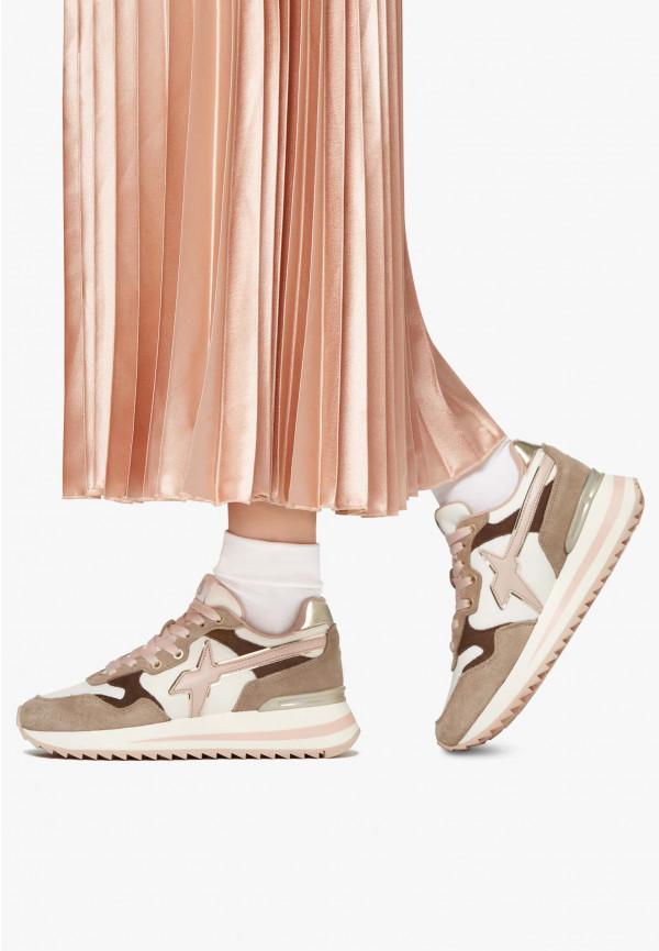 W6yz Sneakers In Tessuto Tecnico E Suede Rosa-Beige -YAK-W