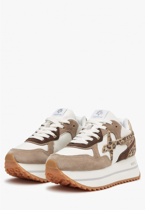 W6yz Sneakers In Tessuto Tecnico E Suede Tortora -DEVA W