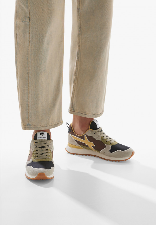 W6yz Sneakers In Tessuto Tecnico E Suede Tortora -JET-M