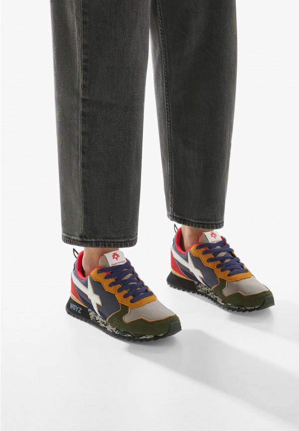 W6yz Sneakers In Tessuto Tecnico E Suede Verde Oliva -JET-M