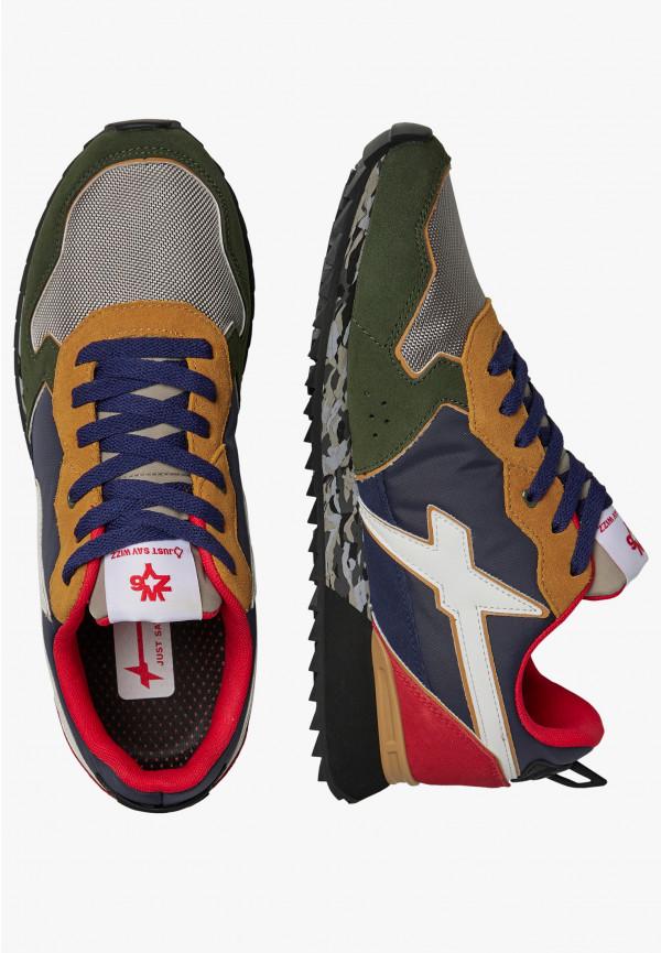 W6yz Sneakers In Tessuto Tecnico E Suede Verde Oliva -JET-M