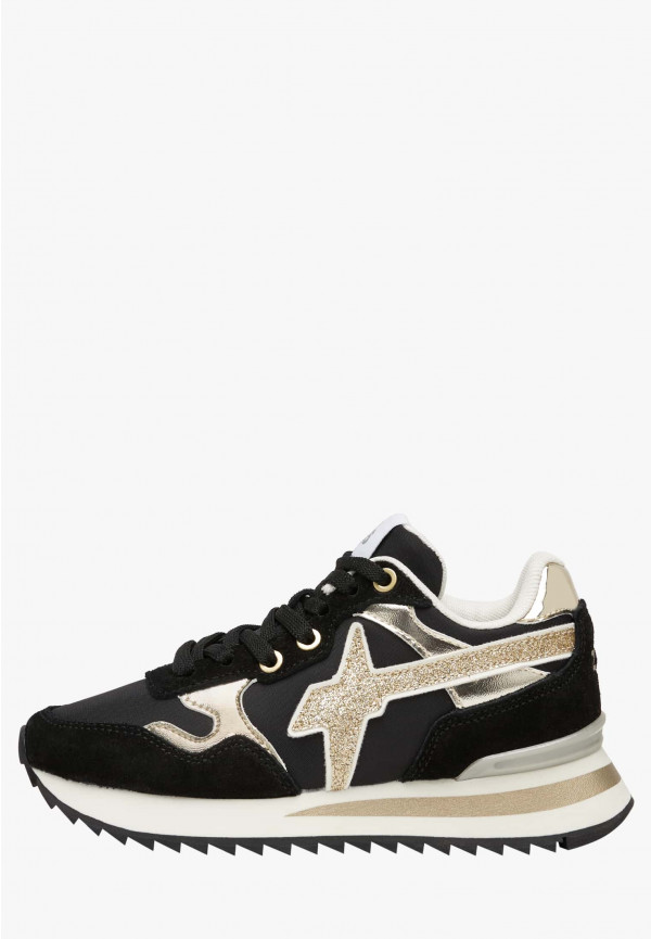 W6yz Sneakers in tessuto tecnico suede e pelle Nero -YAK-J