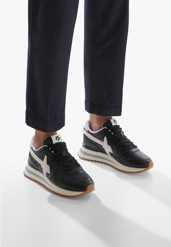 W6yz Sneakers In Pelle Nero -YAK-W