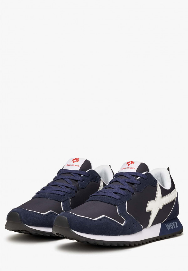 W6yz Sneakers In Tessuto Tecnico E Suede Blu -JET-M