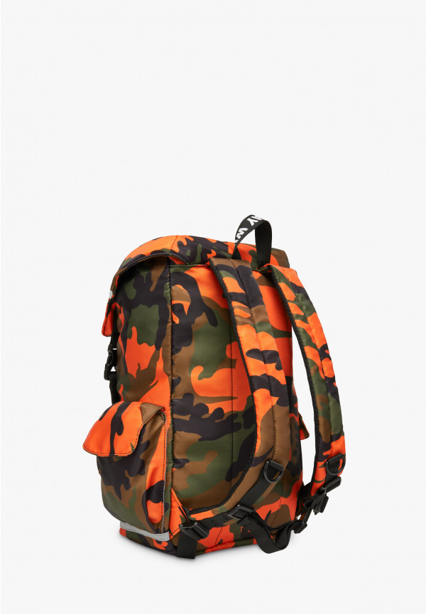 W6yz Zaino Con Stampa Camouflage Arancione -BOOST