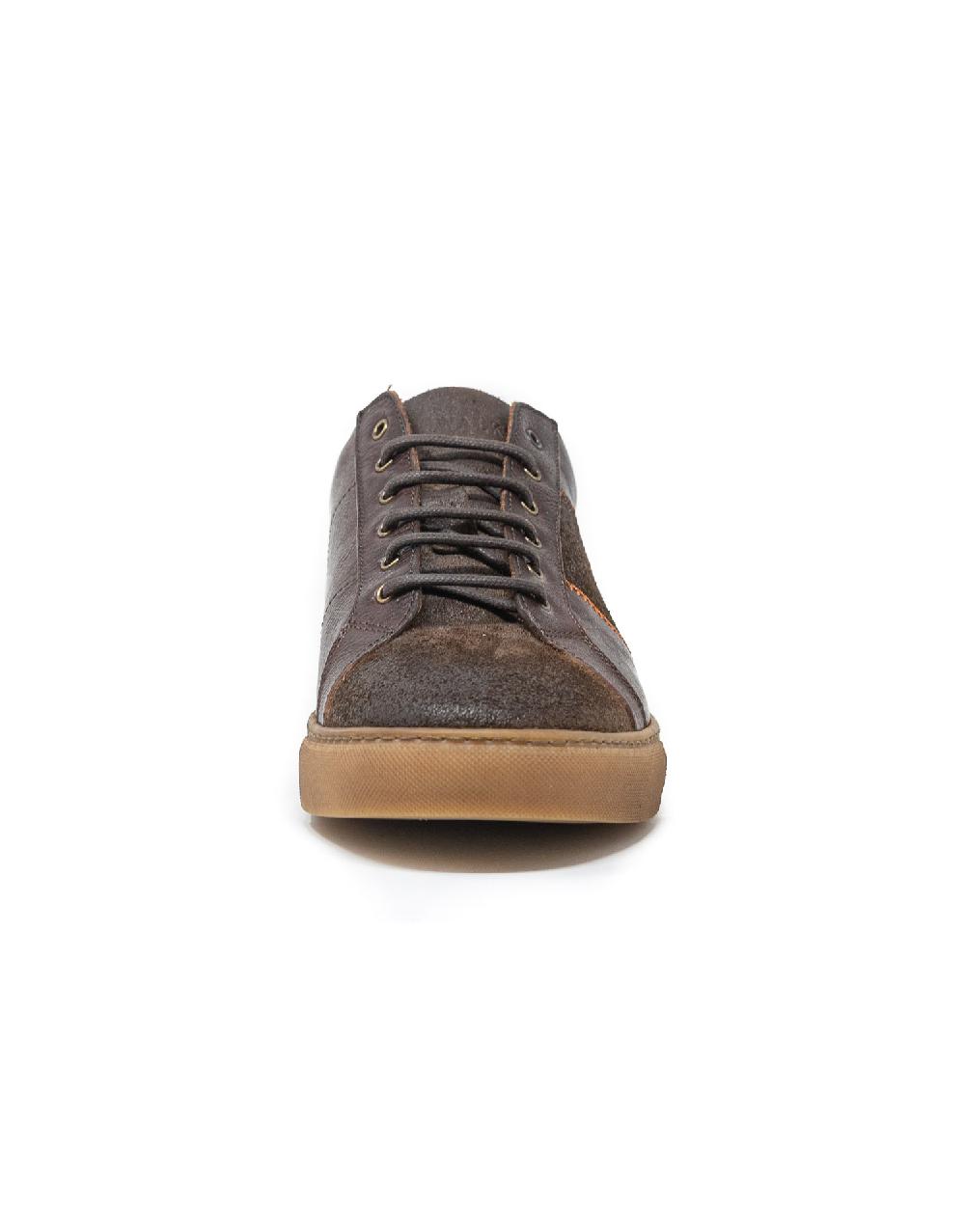 Wally Walker Wally Walker – Sneaker In Pelle E Camoscio Royale Dark Chestnut
