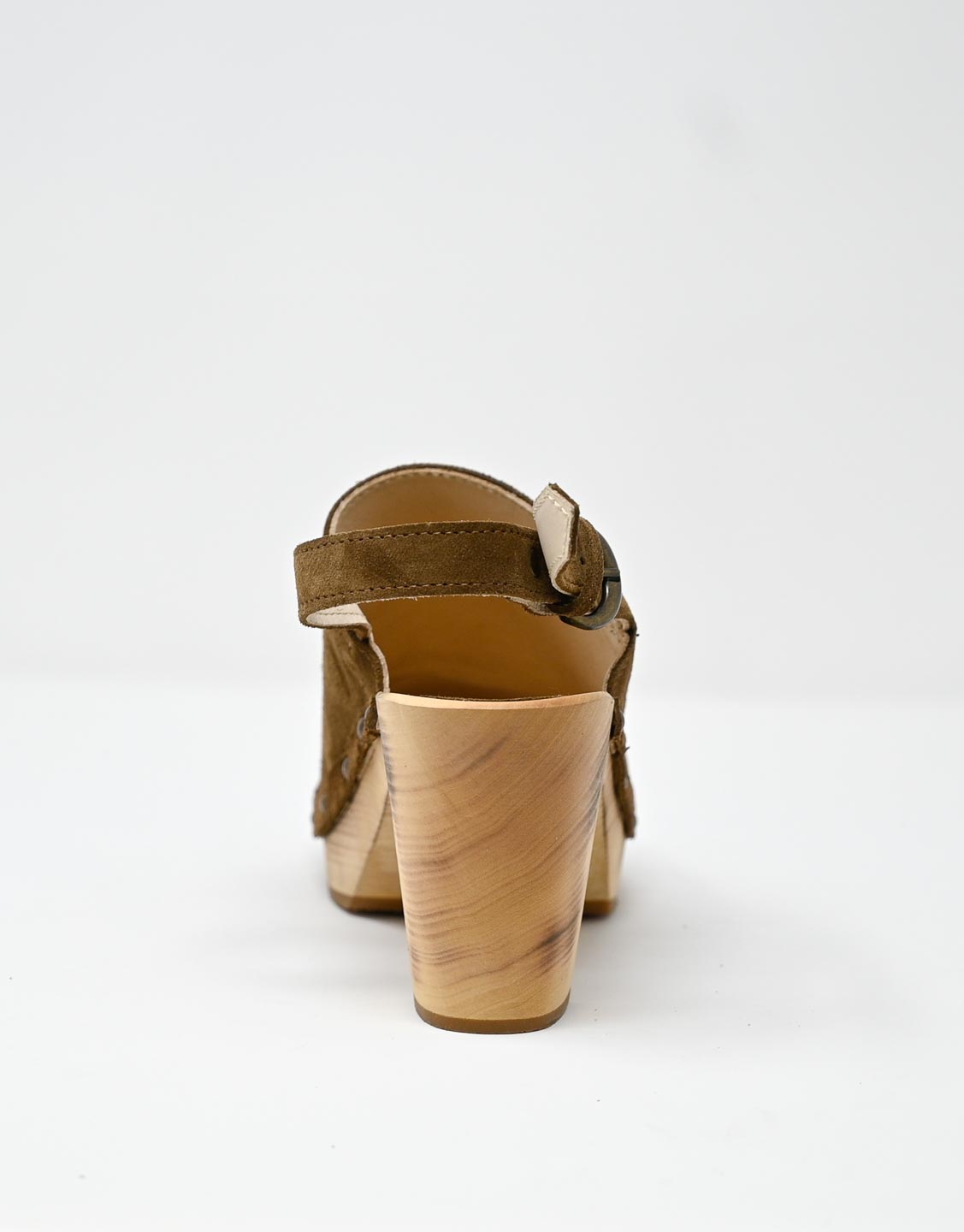 Wally Walker Zoccolo In Pelle Scamosciata Dark Chestnut Olandflex By Astorflex