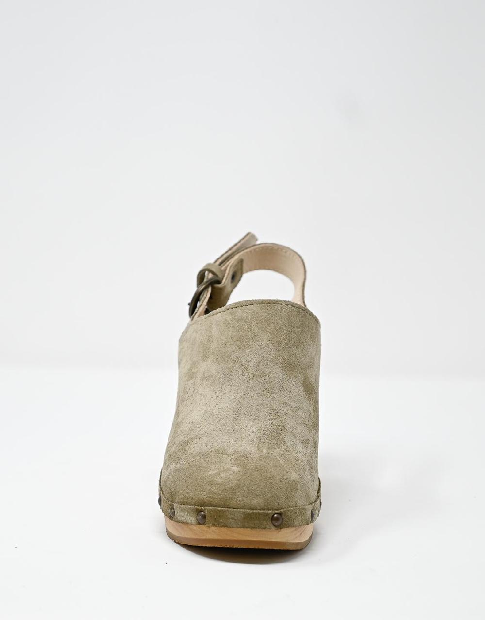 Wally Walker Zoccolo In Pelle Scamosciata Stone Olandflex By Astorflex