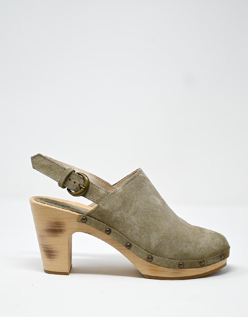 Wally Walker zoccolo in pelle scamosciata stone Olandflex by astorflex
