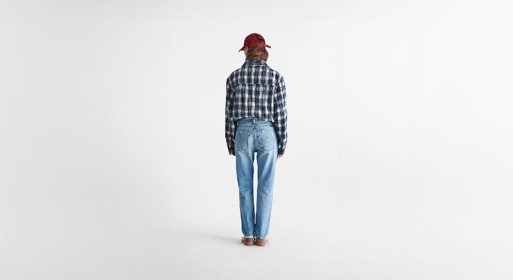 Washington Dee Cee Distressed Light Blue Ranch Denim