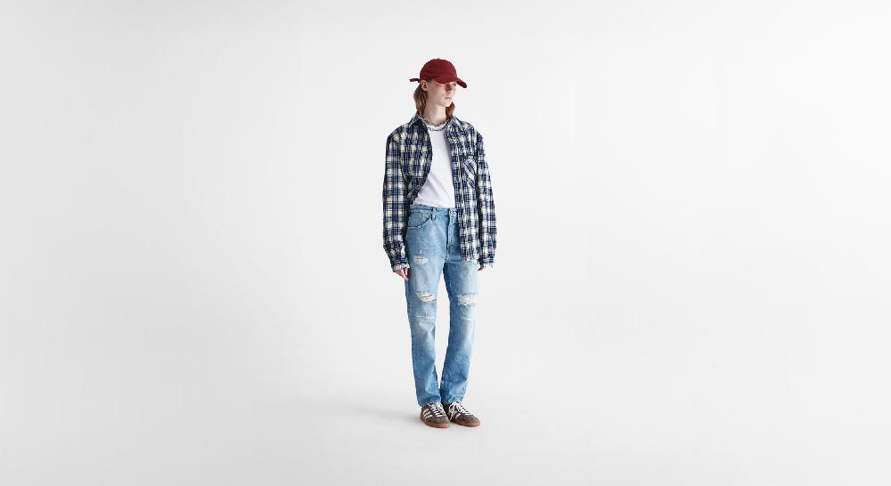 Washington Dee Cee Distressed Light Blue Ranch Denim