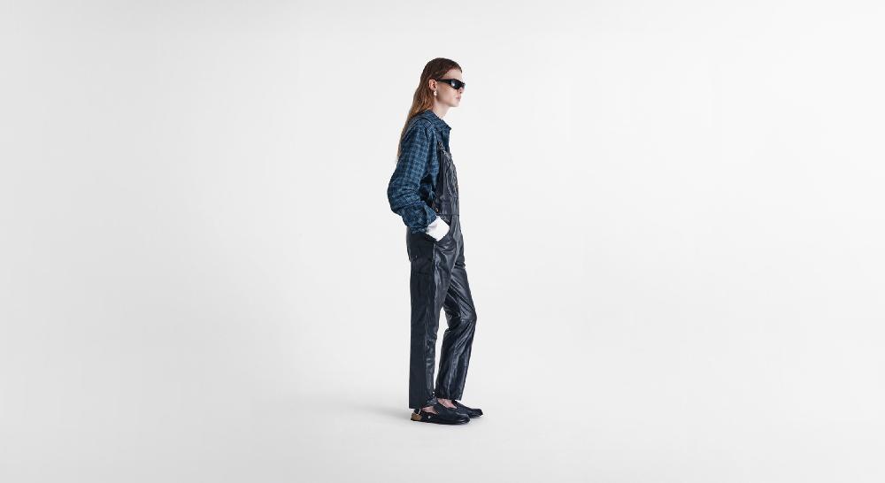 Washington Dee Cee Black Leather Overalls