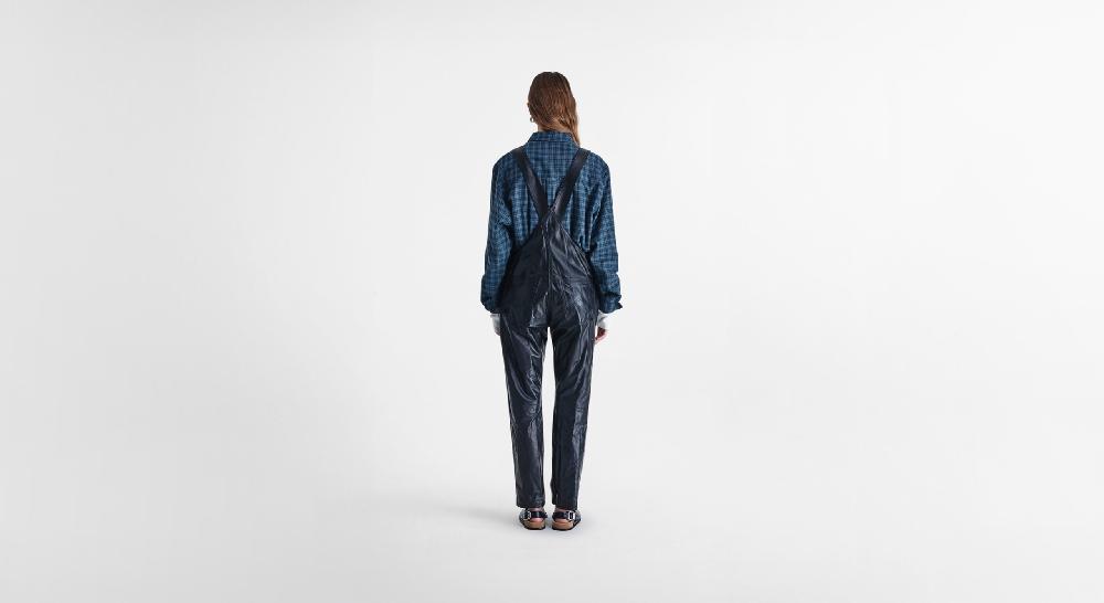 Washington Dee Cee Black Leather Overalls