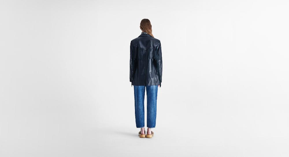 Washington Dee Cee Black Nappa Leather Blazer