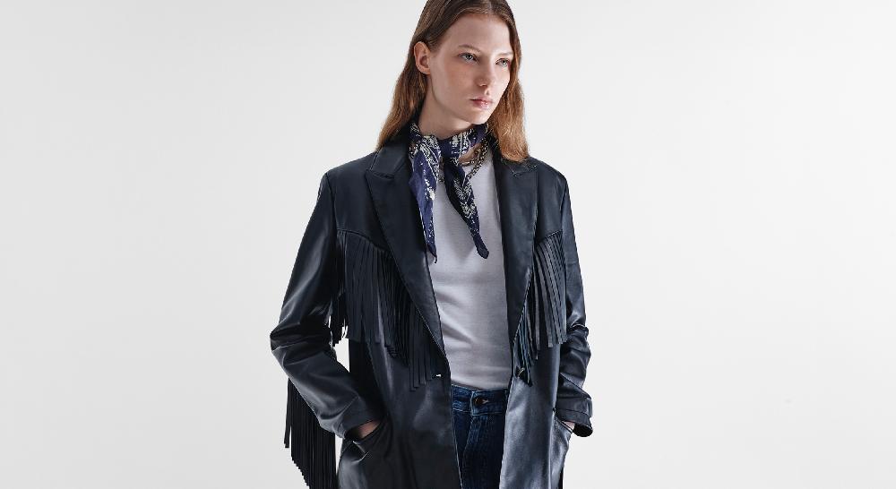 Washington Dee Cee Black Nappa Leather Blazer