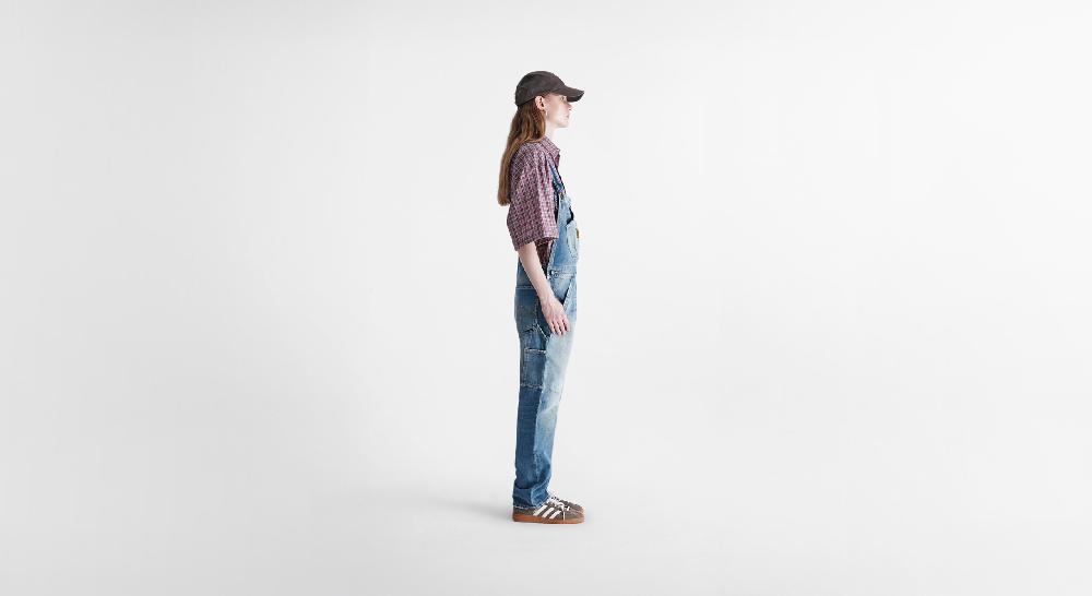 Washington Dee Cee Distressed Aged Blue Overalls