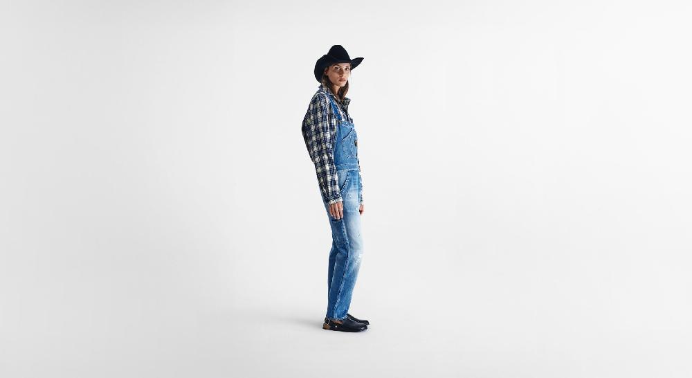 Washington Dee Cee Distressed Blue Overalls