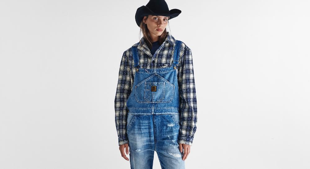 Washington Dee Cee Distressed Blue Overalls