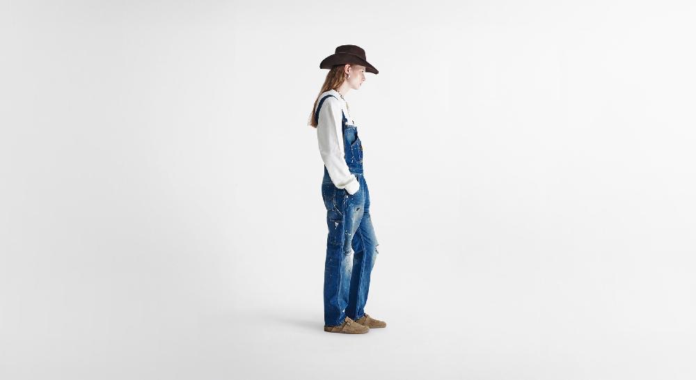 Washington Dee Cee Distressed Dark Blue Overalls