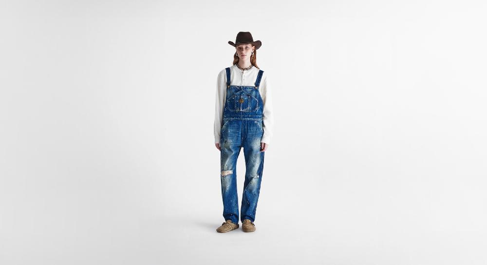 Washington Dee Cee Distressed Dark Blue Overalls